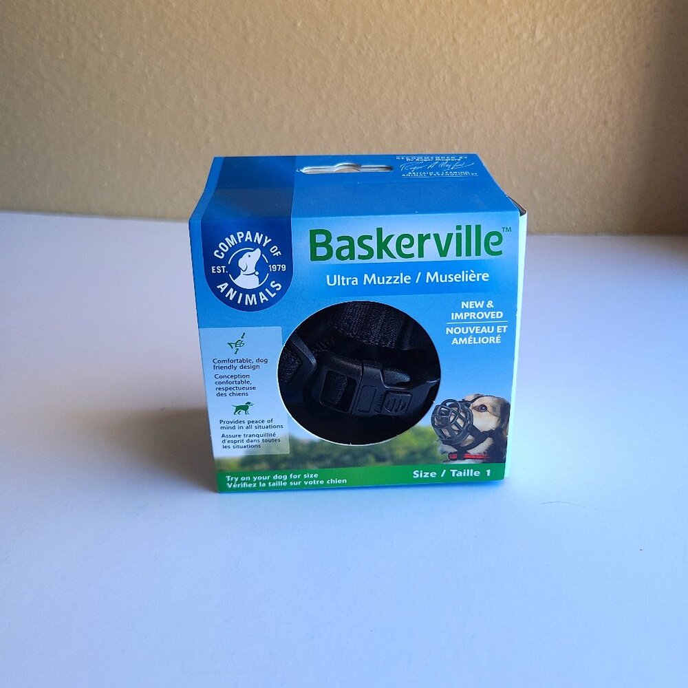 Baskerville Ultra Black Muzzle for Dogs, Size 1